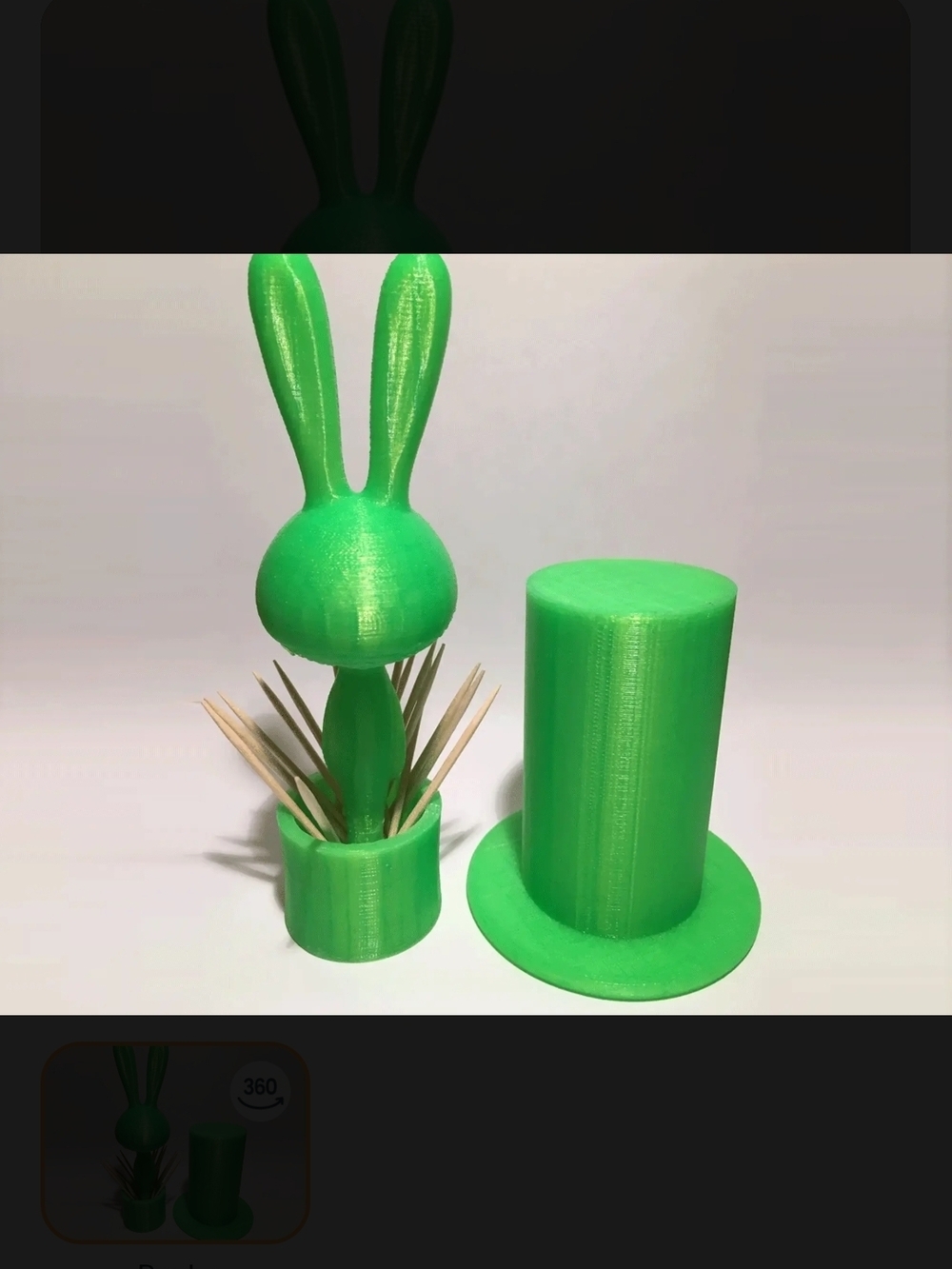 3d Printed Bunny Top Hat Party Toothpick Holder